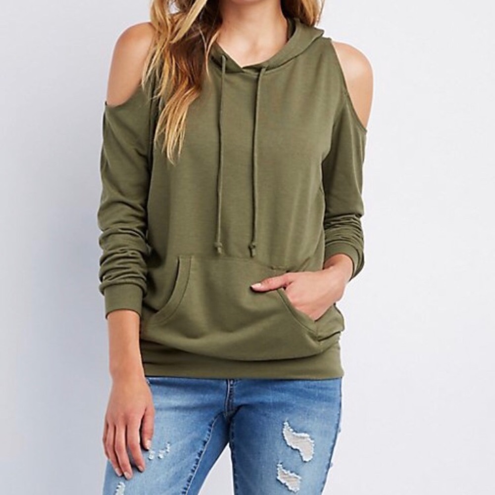 LF Army Green Cutout Hoodie